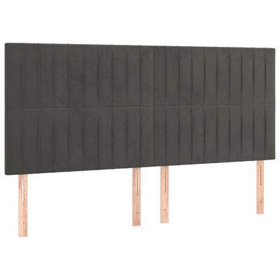 vidaXL Posteľný rám boxspring s matracom tmavosivý 160x200 cm zamat