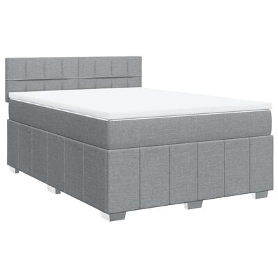 vidaXL Boxspring posteľ s matracom bledosivá 140x200 cm látka