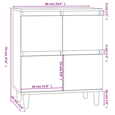 vidaXL Komoda sivý dub sonoma 60x35x70 cm spracované drevo