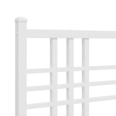 vidaXL Kovový rám postele s čelom biely 193x203 cm