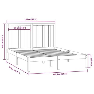 vidaXL Posteľ bez matraca biela 140x190 cm masívna borovica