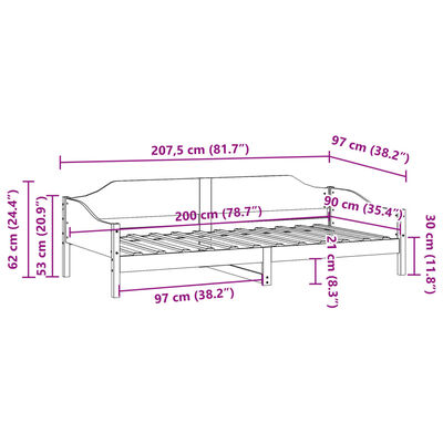 vidaXL Posteľ bez matraca biely 150x200 cm masívna borovica