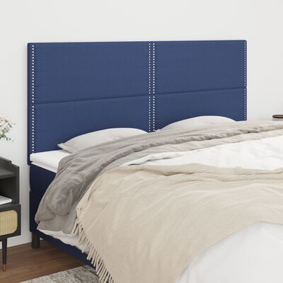 vidaXL Čelá postele 4 ks modrý 90x5x78/88 cm látka