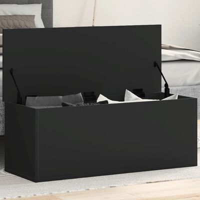 vidaXL Úložný box čierny 90x35x35 cm spracované drevo