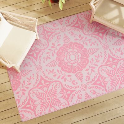 vidaXL Vonkajší koberec ružový 140x200 cm PP
