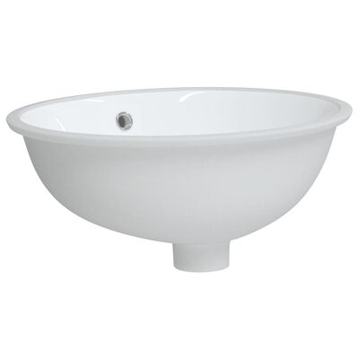vidaXL Kúpeľňové umývadlo biele 43x35x19 cm oválne keramické