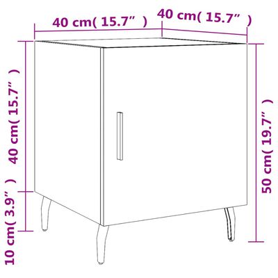 vidaXL Nočné stolíky 2 ks čierne 40x40x50 cm kompozitné drevo