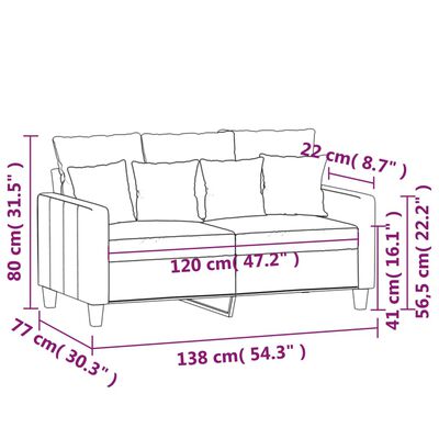 vidaXL 2-miestna pohovka tmavosivá 120 cm látka