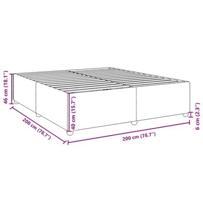 vidaXL Posteľ bez matraca tmavosivá 200x200 cm látka