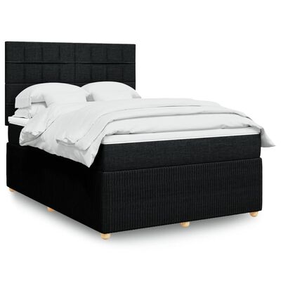 vidaXL Posteľný rám boxspring s matracom čierny 140x200 cm látka