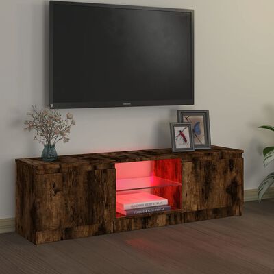 vidaXL TV skrinka s LED, tmavý dub 120x30x35,5 cm