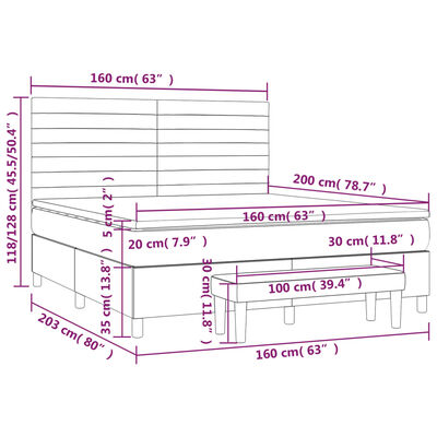 vidaXL Boxspring posteľ s matracom svetlosivá 100x200 cm látka