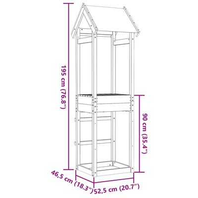 vidaXL Hracia veža 52,5x46,5x195 cm impregnované drevo borovica