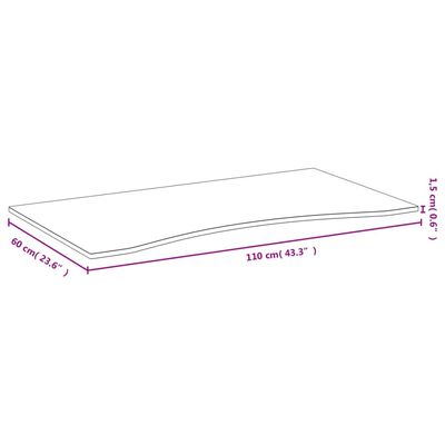 vidaXL Doska stola 110x60x1,5 cm bambus