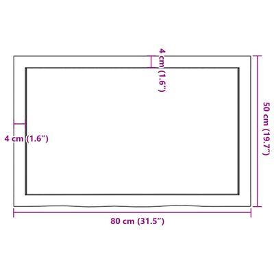 vidaXL Nástenná polica 80x50x(2-4) cm neošetrený dubový masív