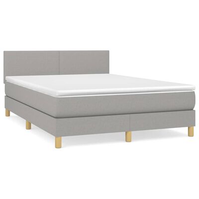 vidaXL Boxspring posteľ s matracom bledosivá 140x200 cm látka