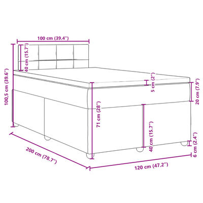 vidaXL Boxspring posteľ s matracom čierny 120x200 cm látka