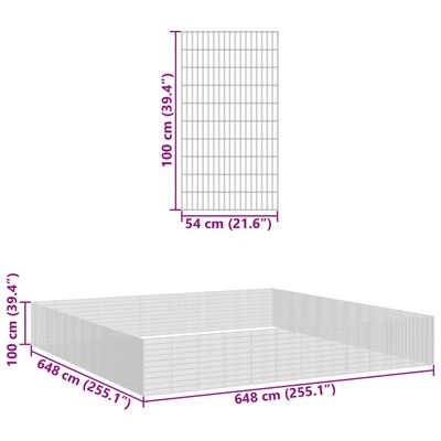 vidaXL Voľný výbeh pre zvieratá 48 panelov 54x100cm pozinkované železo