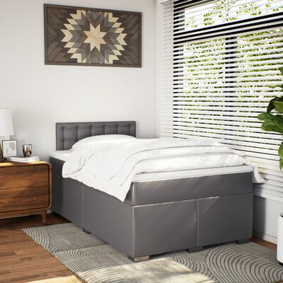 vidaXL Boxspring posteľ s matracom sivá 120x190 cm umelá koža