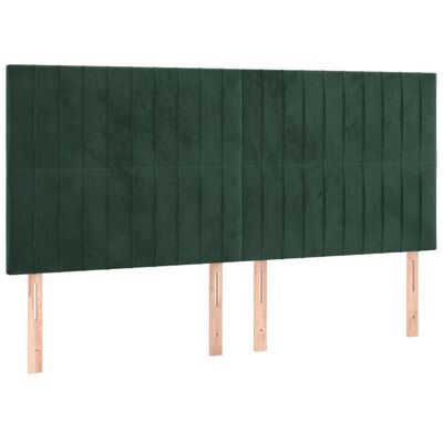 vidaXL Posteľný rám boxsping s matracom tmavozelený 160x200 cm zamat