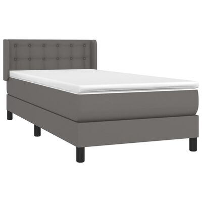 vidaXL Boxspring posteľ s matracom sivá 90x200 cm umelá koža