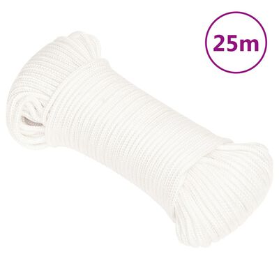 vidaXL Lodné lano biele 5 mm 25 m polypropylén