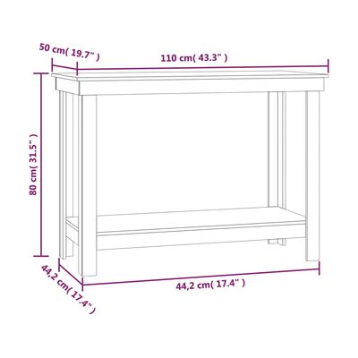 vidaXL Pracovná lavica 110x50x80 cm masívna borovica