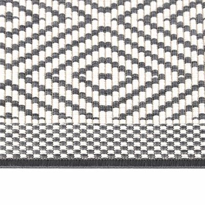 vidaXL Vonkajší koberec, sivo biely 80x250 cm, obojstranný dizajn