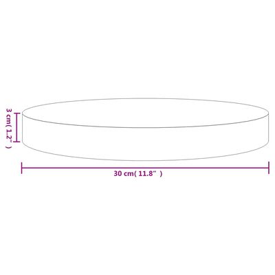 vidaXL Stolová doska okrúhla čierna Ø30x3 cm masívna borovica