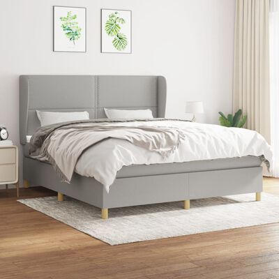 vidaXL Boxspring posteľ s matracom svetlosivá 100x200 cm látka