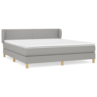 vidaXL Boxspring posteľ s matracom bledosivá 180x200 cm látka