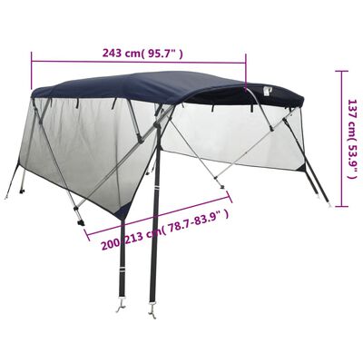 vidaXL Strieška Bimini so 4 oblúkmi a stenami 243x(200-213)x137 cm