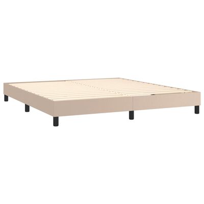 vidaXL Boxspring posteľ s matracom kapučínová 180x200 cm umelá koža