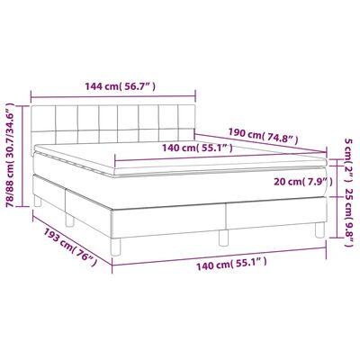 vidaXL Posteľný rám boxsping s matracom tmavomodrý 140x190 cm zamat