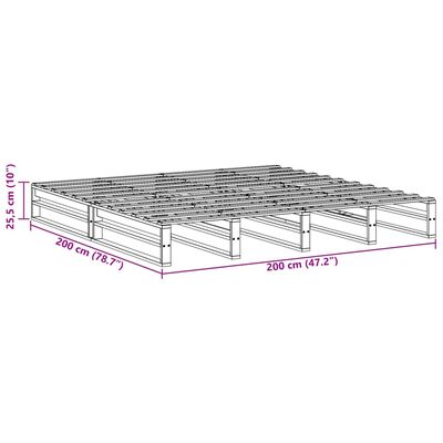 vidaXL Posteľ bez matraca 200x200 cm masívna borovica