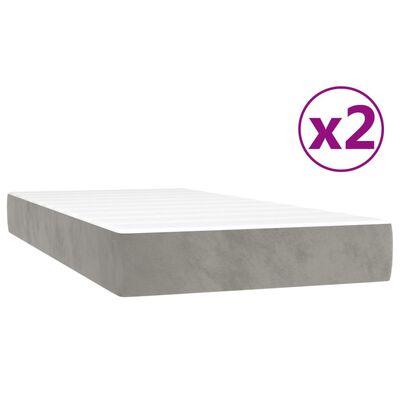 vidaXL Posteľný rám boxsping s matracom bledosivý 200x200 cm zamat