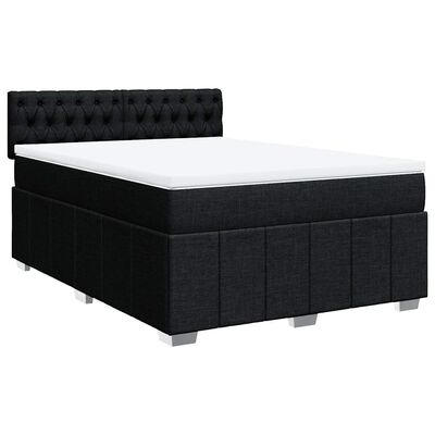 vidaXL Posteľný rám boxspring s matracom čierny 140x200 cm látka