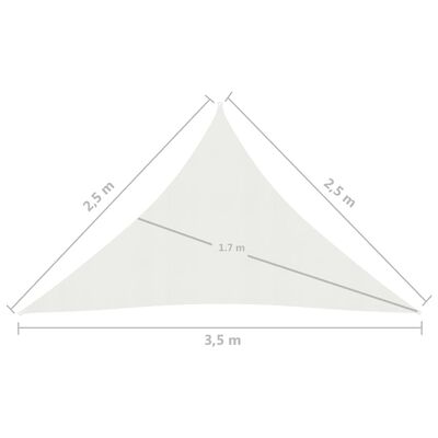 vidaXL Tieniaca plachta 160 g/m², biela 2,5x2,5x3,5 m, HDPE