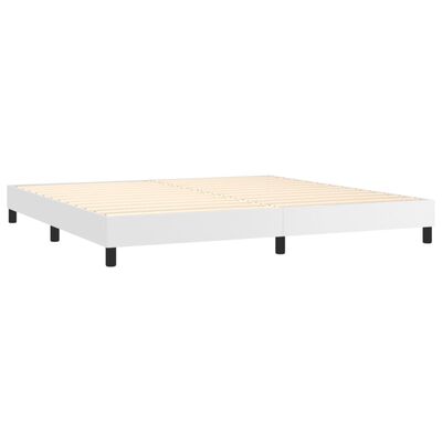 vidaXL Boxspring posteľ s matracom biela 200x200 cm umelá koža