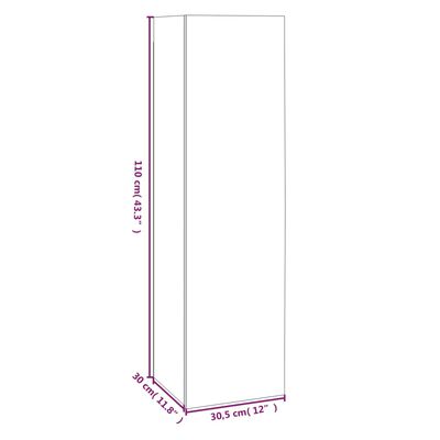 vidaXL TV skrinky 4 ks dymový dub 30,5x30x110 cm spracované drevo