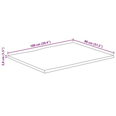 vidaXL Stolová doska 100x80x3,8 cm živý okraj masívne mango