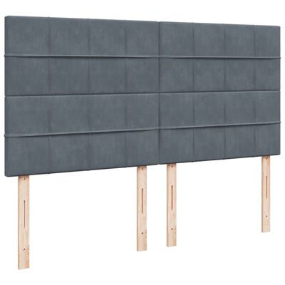 vidaXL Posteľný rám boxspring s matracom tmavosivý 200x200 cm zamat