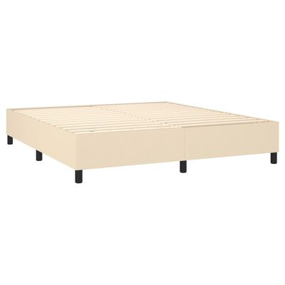 vidaXL Posteľný rám boxspring s matracom krémový 160x200 cm látka