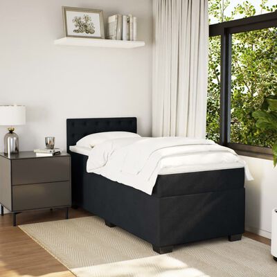 vidaXL Posteľný rám boxspring s matracom čierny 100x200 cm zamat