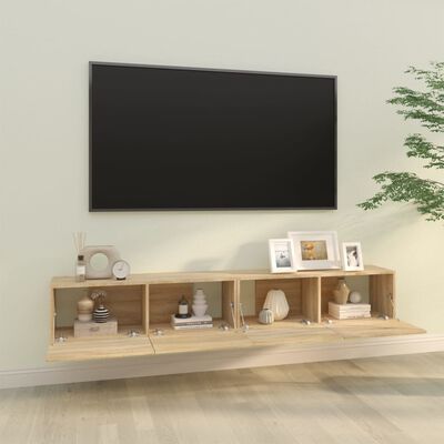 vidaXL Nástenné TV skrinky 2ks dub sonoma 100x30x30cm kompozitné drevo