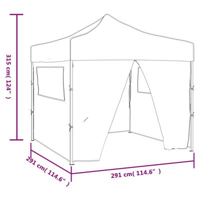 vidaXL Zelený skladací párty stan so 4 stenami 3 x 3 m