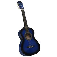 vidaXL Klasická gitara pre začiatočníkov a deti modrá 1/2 34"