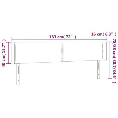 vidaXL Čelo postele so záhybmi tmavosivé 183x16x78/88 cm zamat