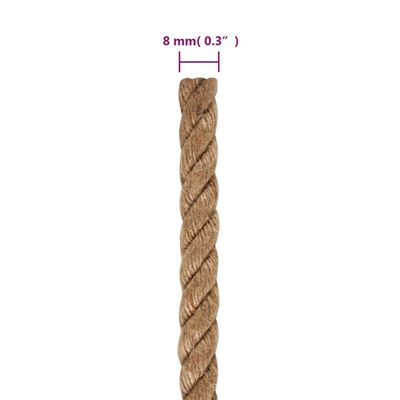 vidaXL Jutové lano 100 m dlhé 8 mm hrubé
