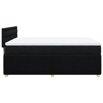 vidaXL Posteľný rám boxspring s matracom čierny 140x200 cm látka